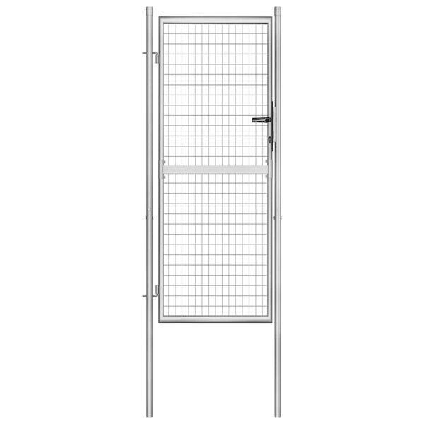 vidaXL Garden Gate Galvanised Steel 100x200 cm Silver