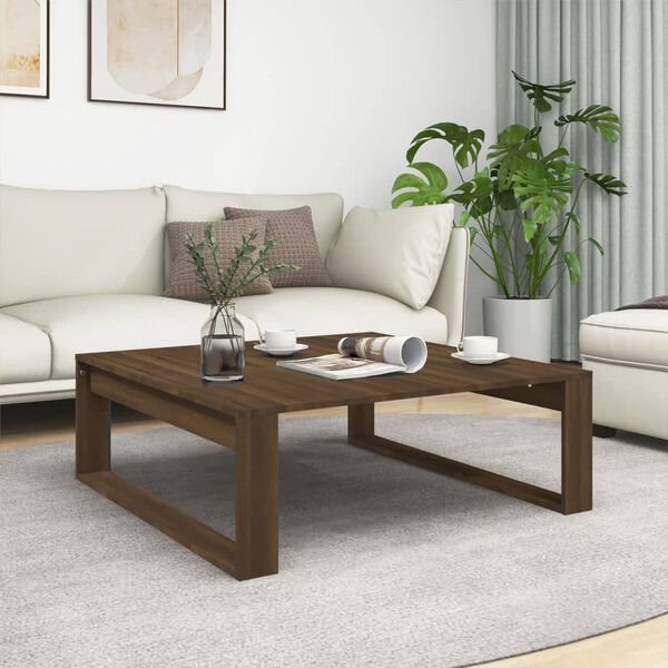 vidaXL Coffee Table Brown Oak 100x100x35 cm Engineered Wood