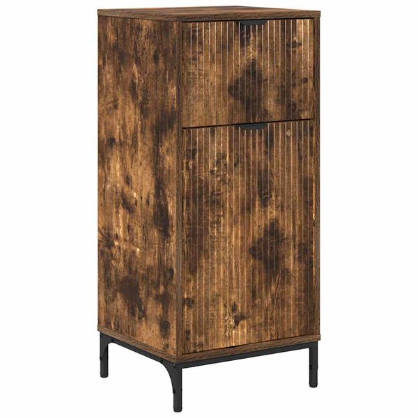 vidaXL Bathroom Cabinet Smoked oak 39.5 x 36 x 88 cm Engineered wood