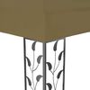 vidaXL Gazebo with Double Roof&LED String Lights 3x4 m Taupe
