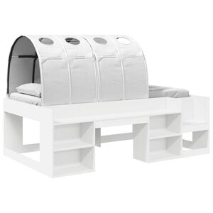 vidaXL Kids'High Bed Frame with Storage 3 pcs White Engineered Wood
