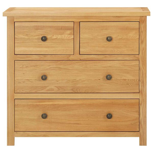 vidaXL Chest of Drawers 80x35x75 cm Solid Oak Wood