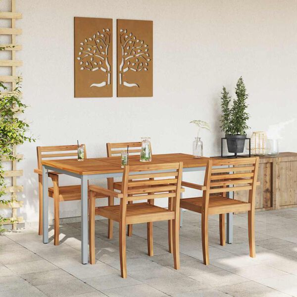 vidaXL Outdoor Tables Natural and grey 150 x 90 x 75 cm