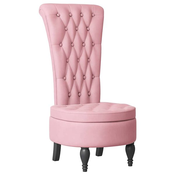 vidaXL HighBackChair Pink 56.5 x 70 x 110 cm Velvet