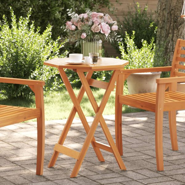 vidaXL Folding Garden Table Ø60x75 cm Solid Wood Acacia