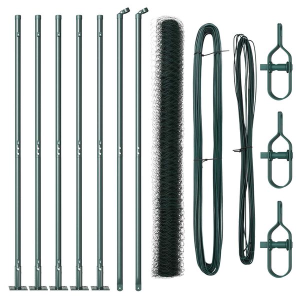 vidaXL Fence Post Green 10 x 1.6 m (36 mm mesh) Steel and PVC