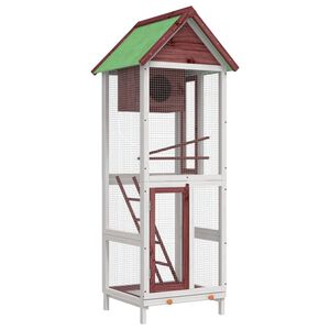 vidaXL Bird House Mocha 60x58.5x160 cm Solid Wood Pine