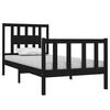 vidaXL Bed Frame without Mattress Black Solid Wood Small Single