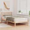 vidaXL Bed Frame with Headboard Brown 100 x 210 cm Solid Pine Wood