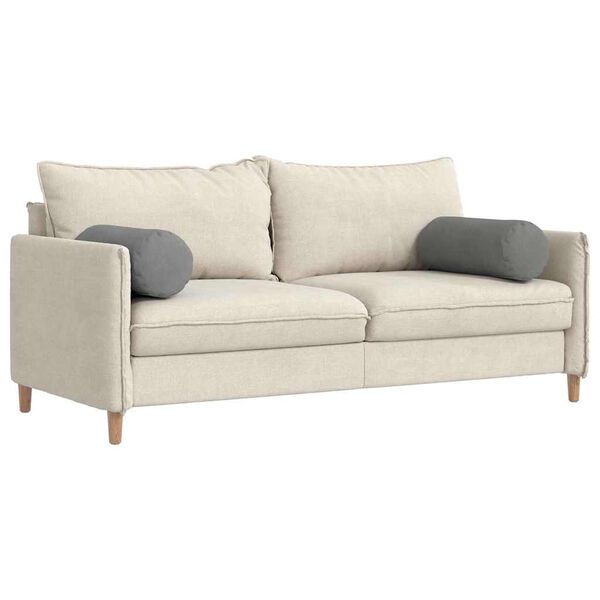 vidaXL Bolster Pillows 2 pcs Dark Grey Ø 25 x 70 cm Microfibre Fabric