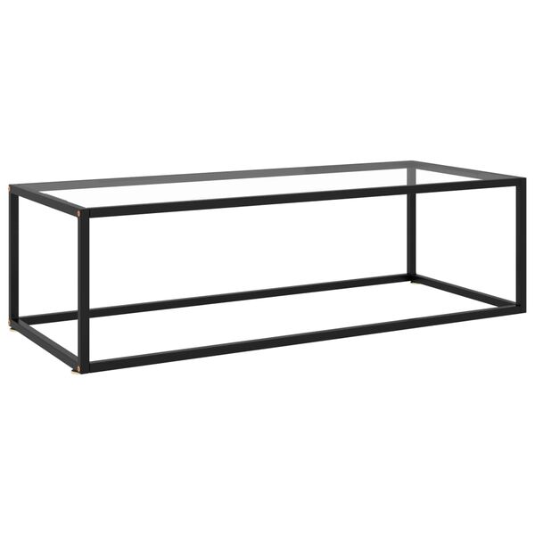 vidaXL Coffee Table Black with Tempered Glass 120x50x35 cm