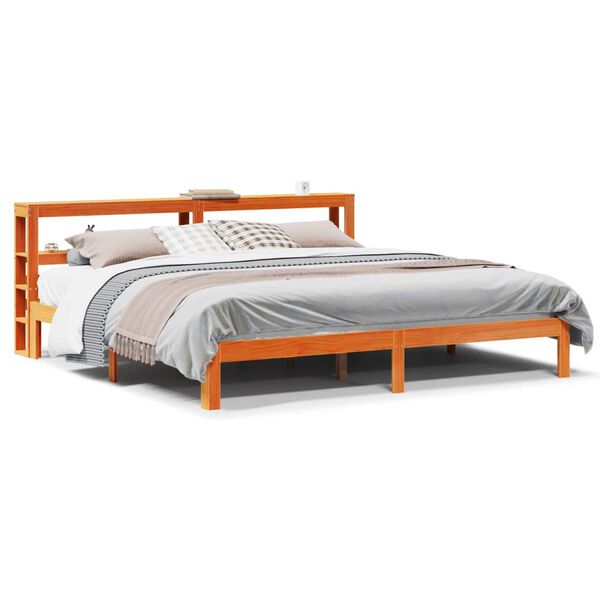 vidaXL Bed Frame without Mattress Wax Brown 180x200 cm Super King Solid Wood Pine