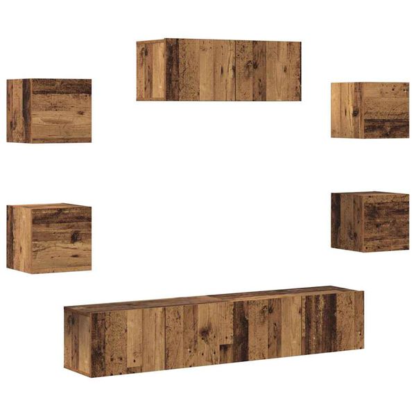 vidaXL 5 Piece TV Cabinet Set Wall-mounted Old Wood