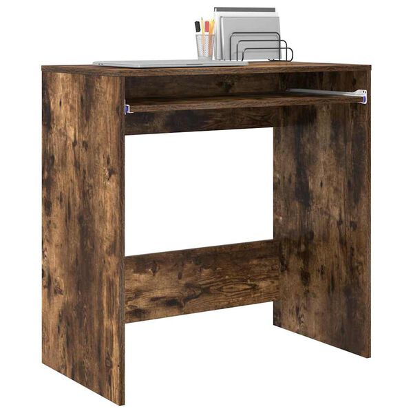vidaXL Desk with Drawer Smoked Oak 77.5 x 43 x 79 cm Engineered Wood