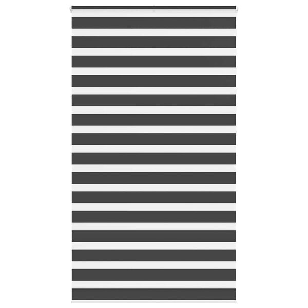 vidaXL Zebra Blind Black 135x230 cm Fabric Width 130.9 cm Polyester