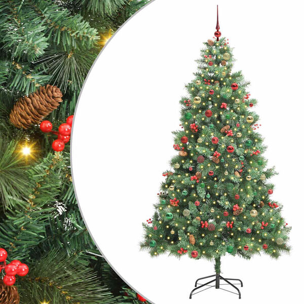 vidaXL Artificial Christmas Tree Green 240 cm PVC and Metal