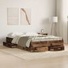 vidaXL Bed Frame with Drawer Old Wood 120 x 200 cm Engineered Wood