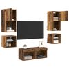 vidaXL TV Wall Units 8 pcs Old Wood Engineered Wood