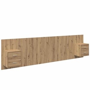 vidaXL Headboard with Cabinet 3 pcs Artisan Oak Engineered Wood