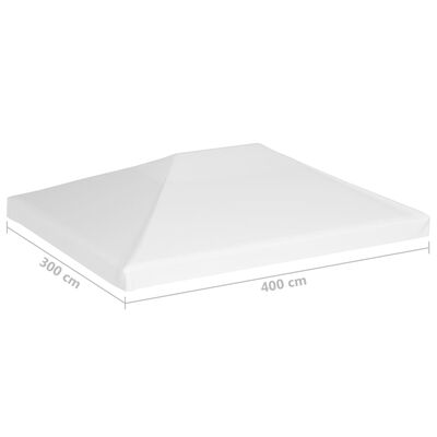 vidaXL Gazebo Top Cover 270 g/m² 4x3 m White