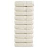vidaXL Premium Wash Towels SOLUND 10 pcs Cream 30x30 cm 600 gsm