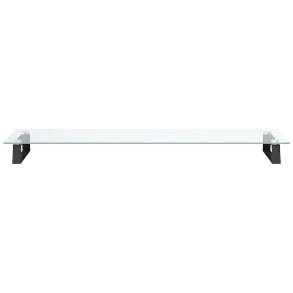 vidaXL Monitor Stand Black 100x35x8 cm Tempered Glass and Metal