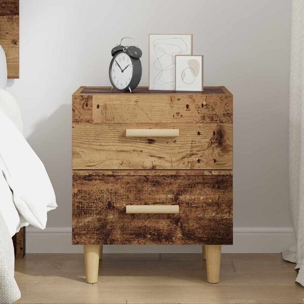 vidaXL Bed Cabinet Old Wood 40 x 35 x 47.5cm Engineered Wood
