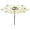 vidaXL Garden Parasol with LED Lights 400 cm Sand