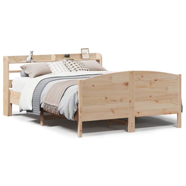 vidaXL Bed Frame without Mattress 140x190 cm Solid Wood Pine