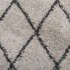 vidaXL Shaggy Rug PAMPLONA High Pile Modern Beige and Anthracite &Oslash; 120 cm