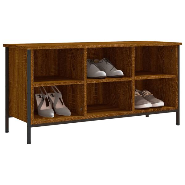 vidaXL Shoe Cabinet Brown Oak 100x35x50 cm Engineered Wood