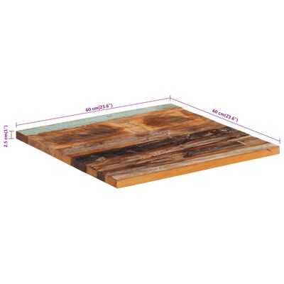 vidaXL Square Table Top 60x60 cm 25-27 mm Solid Reclaimed Wood