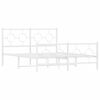 vidaXL Metal Bed Frame without Mattress with Footboard White 140x190cm