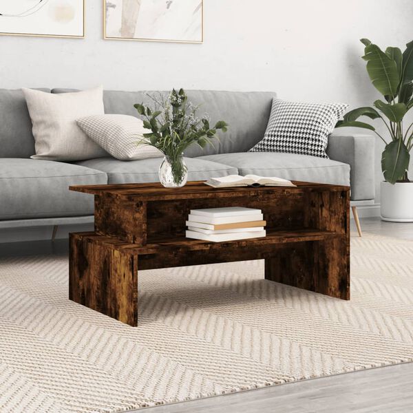 vidaXL Coffee Table Smoked Oak 90x55x42.5 cm Engineered Wood