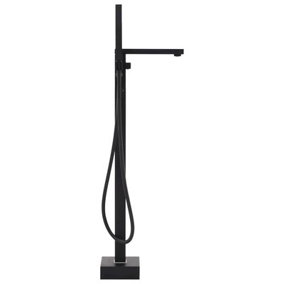 vidaXL Freestanding Bathtub and Faucet 220 L 90 cm Black