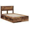 vidaXL Bed Frame with Headboard Old Wood 120 x 190 cm Solid Pine Wood