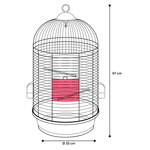 FLAMINGO Parakeet Cage Sanna 2 35x35x67 cm Metallic Taupe