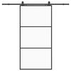 vidaXL Sliding Door with Hardware Set Black 102x205 cm ESG Glass