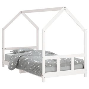 vidaXL Kids Bed Frame White 90x200 cm Solid Wood Pine