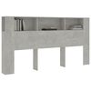 vidaXL Headboard Cabinet Concrete Grey 200x18.5x104.5 cm