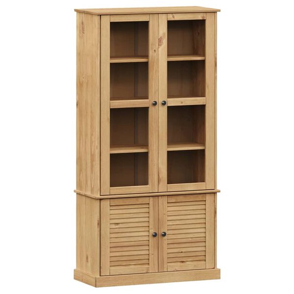 vidaXL Glass Display Cabinet VIGO 85x35x170 cm Solid Wood Pine