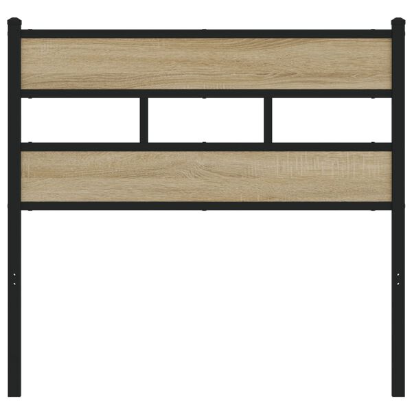 vidaXL Headboard Sonoma Oak 90 cm Iron and Engineered Wood