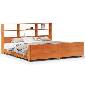 vidaXL Bed Frame without Mattress Wax Brown 200x200 cm Solid Wood Pine
