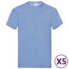Fruit of the Loom Original T-shirts 5 pcs Light Blue S Cotton