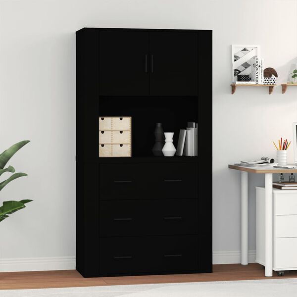 vidaXL Highboard Black Engineered Wood