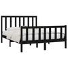 vidaXL Bed Frame without Mattress Black 135x190 cm Double Solid Wood