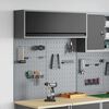 vidaXL Tool Cabinet and Pegboard Set 3 pcs Black 100 x 25 x 115 cm