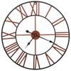 vidaXL Wall Clock | Red and black | Metal | 58 cm diameter | Decorative Inlays