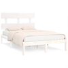 vidaXL Bed Frame without Mattress White 135x190 cm Solid Wood