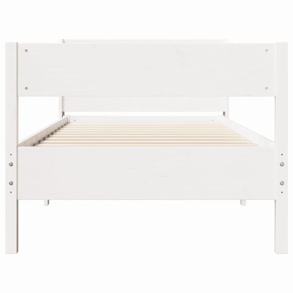 vidaXL Bed Frame without Mattress White 90x200 cm Solid Wood Pine